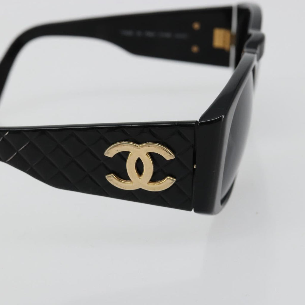 CHANEL Sunglasses plastic Black CC Auth BA13228