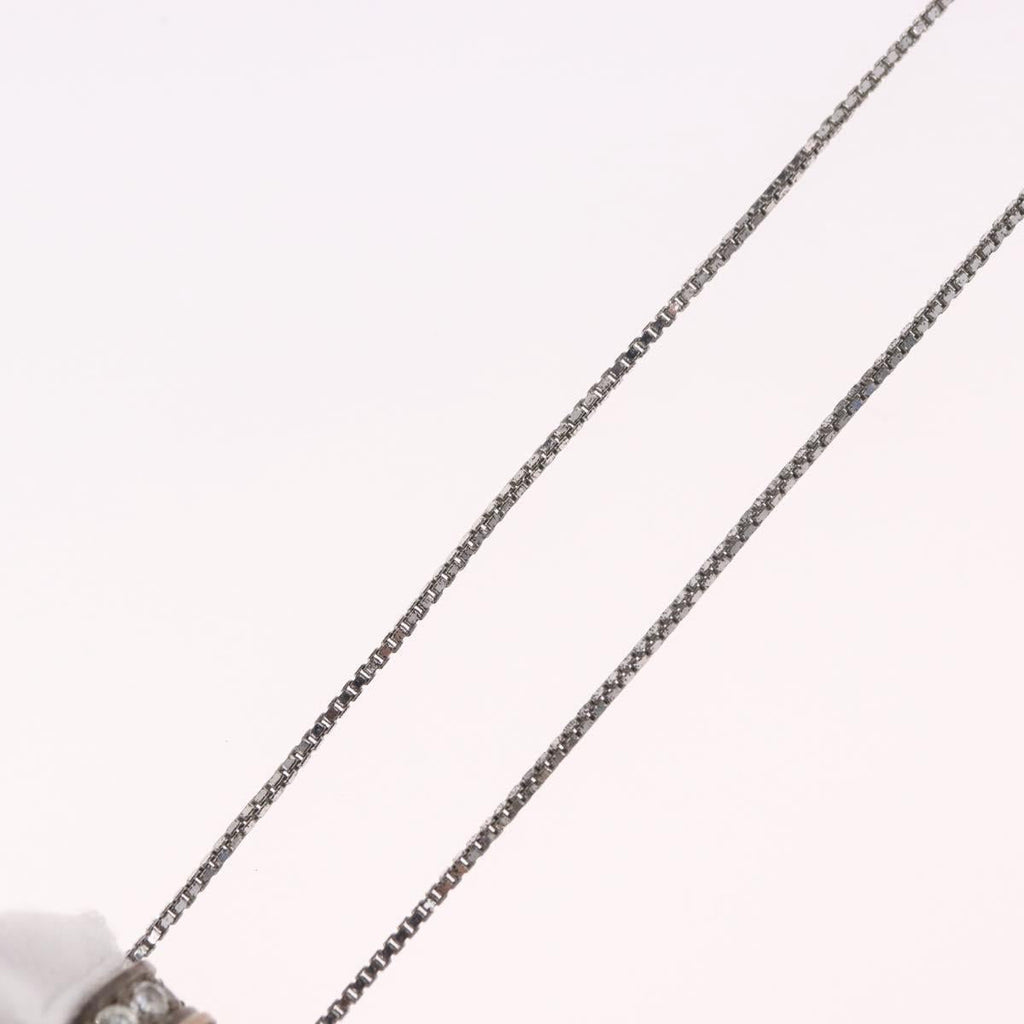Christian Dior Necklace Metal Silver Auth BA13641