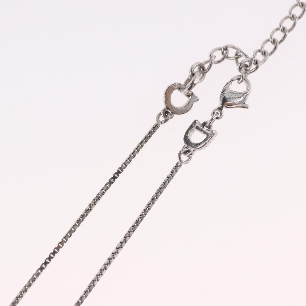 Christian Dior Necklace Metal Silver Auth BA13641