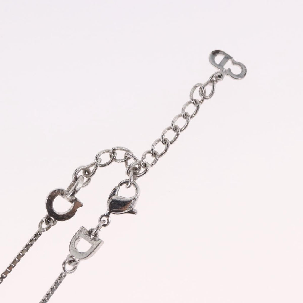 Christian Dior Necklace Metal Silver Auth BA13641