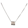 Christian Dior Necklace Metal Silver Auth BA13641