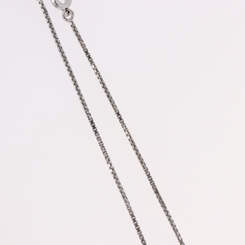 Christian Dior Necklace Metal Silver Auth BA13641
