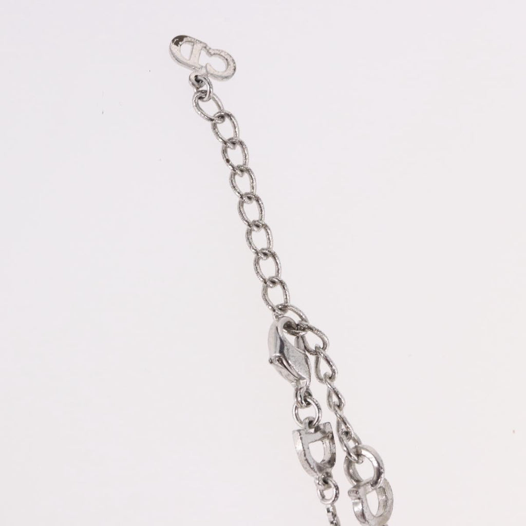 Christian Dior Necklace Metal Silver Auth BA13641