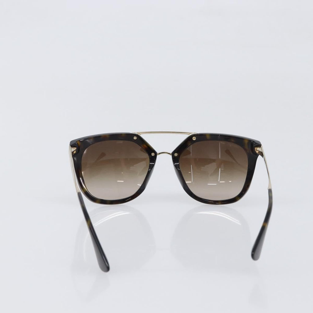 PRADA Sunglasses Plastic Black Gold Tone Auth BA15440