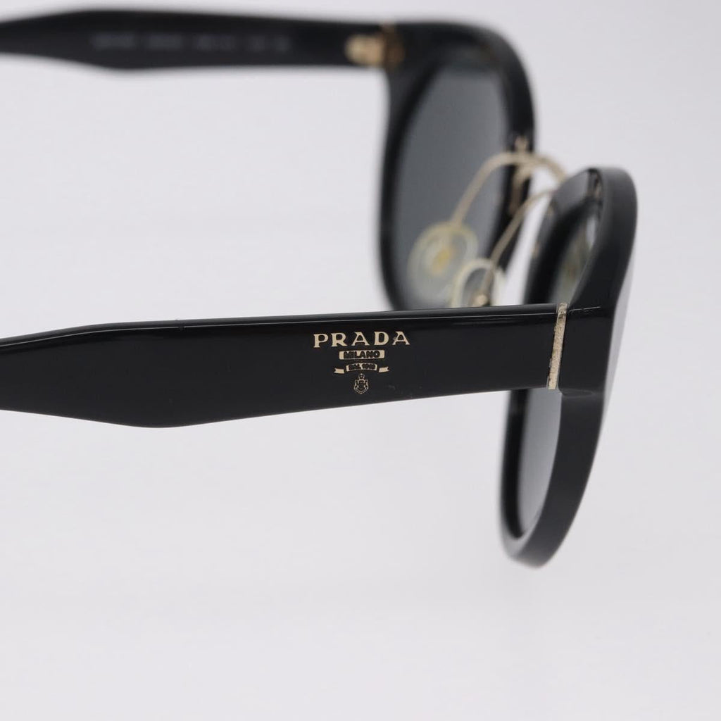 PRADA Sunglasses Plastic Black Gold Tone Auth BA15442