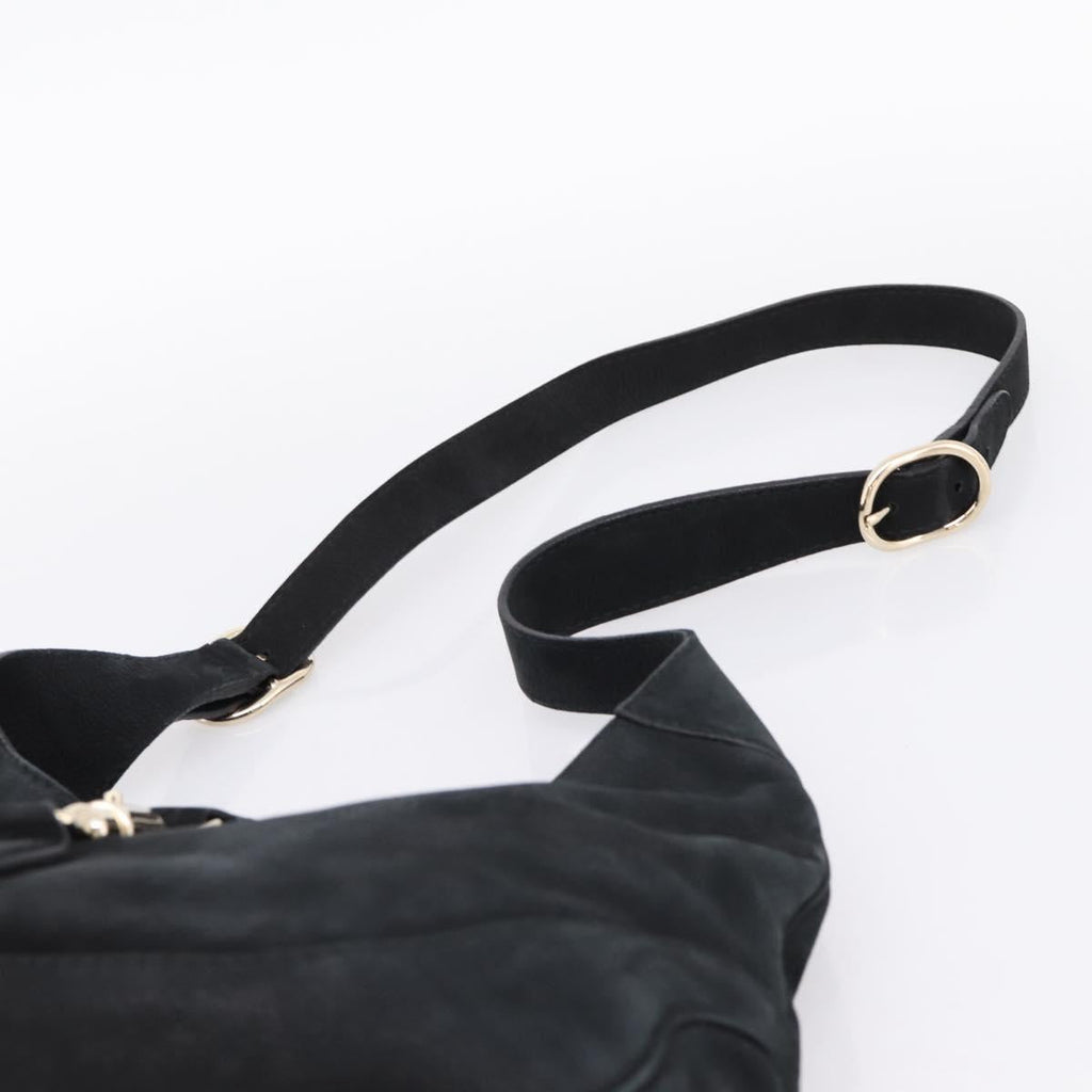 GUCCI New Jackie Shoulder Bag Leather Black Gold 277520 Auth BA15959V