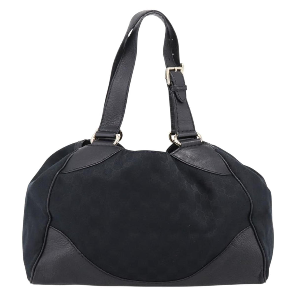 GUCCI GG Canvas Tote Bag Black Gold 223972 Auth BA15960V