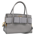 Miu Miu Hand Bag Leather 2way Gray Gold Tone Auth BA16268V