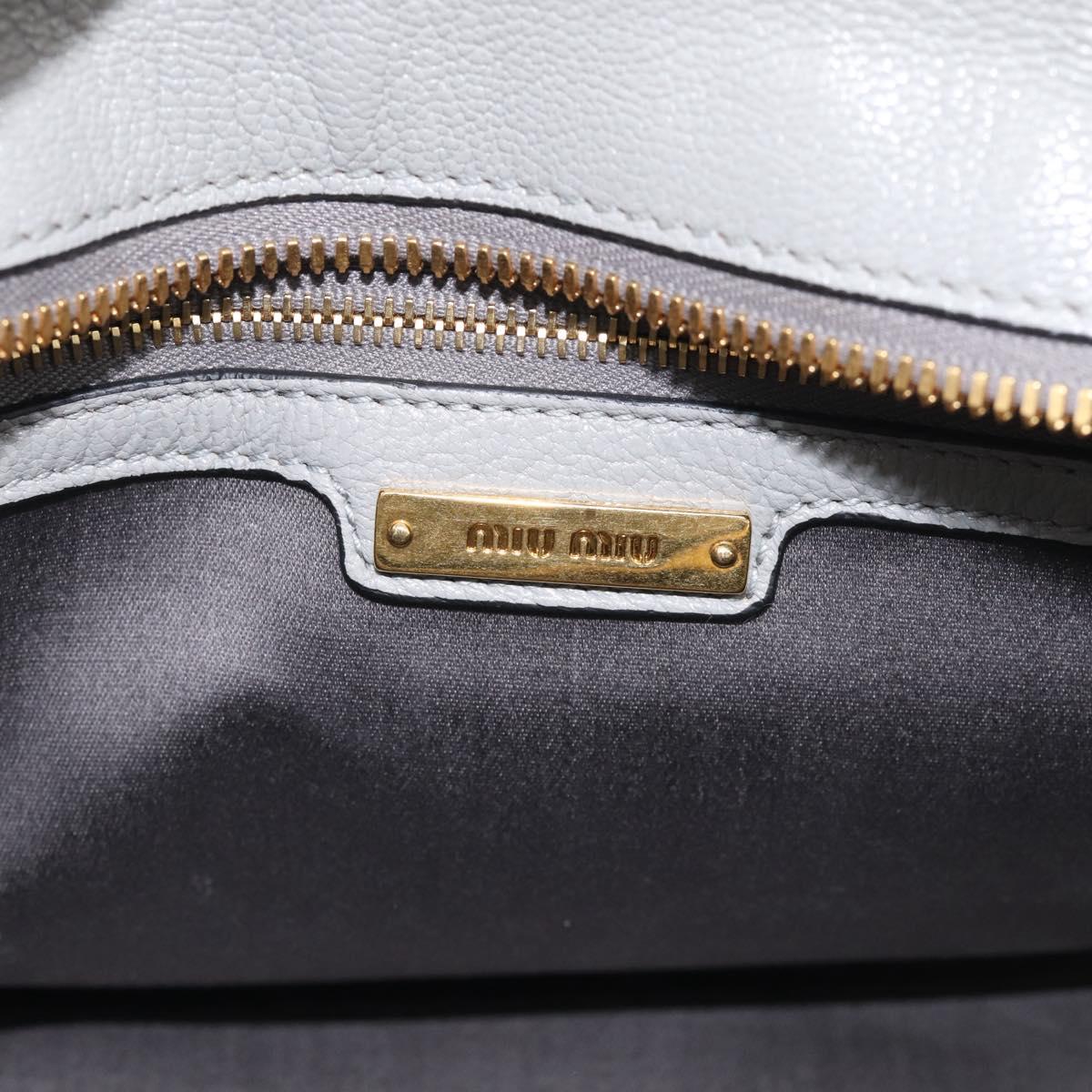 Miu Miu Hand Bag Leather 2way Gray Gold Tone Auth BA16268V
