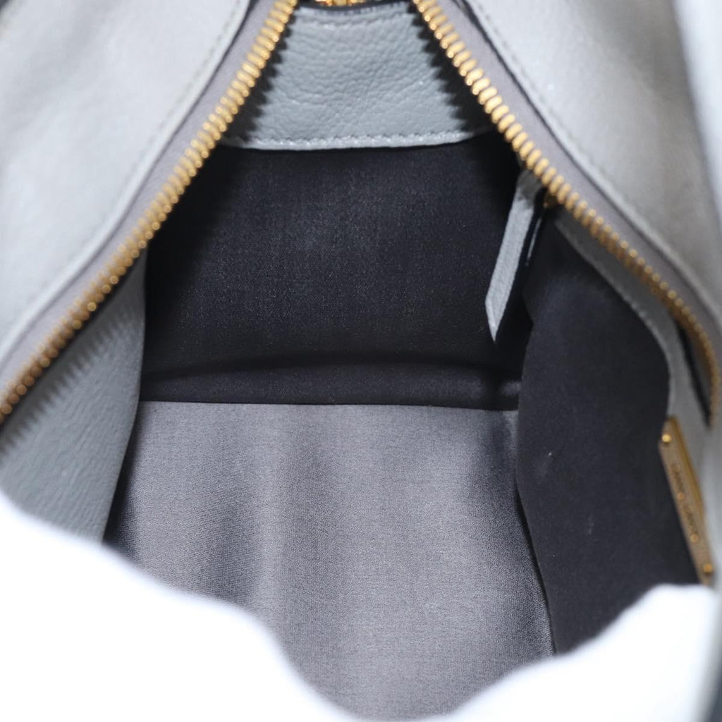 Miu Miu Hand Bag Leather 2way Gray Gold Tone Auth BA16268V