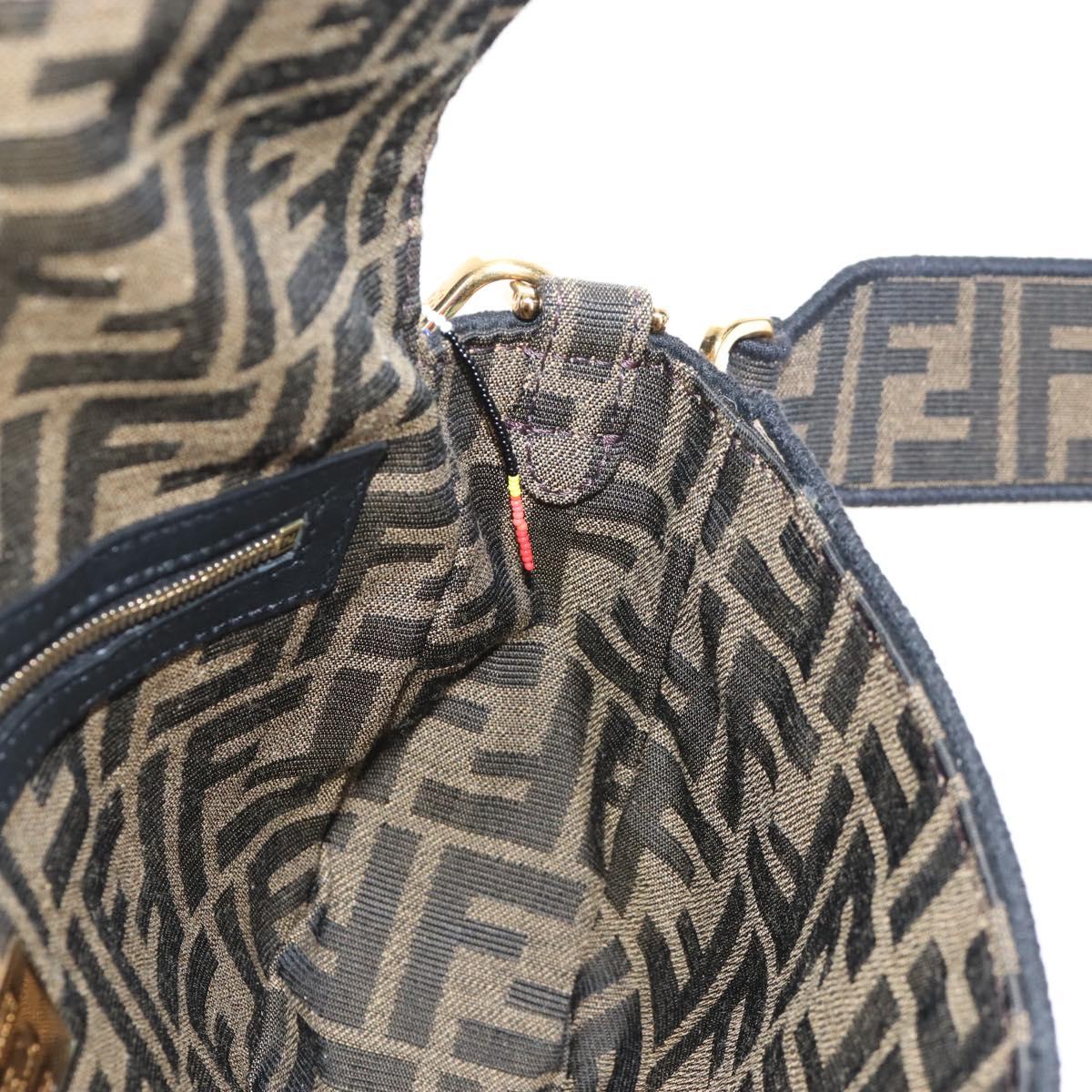 FENDI Zucca Canvas Mamma Baguette Shoulder Bag Brown Gold 8BR600 Auth BA16286SM