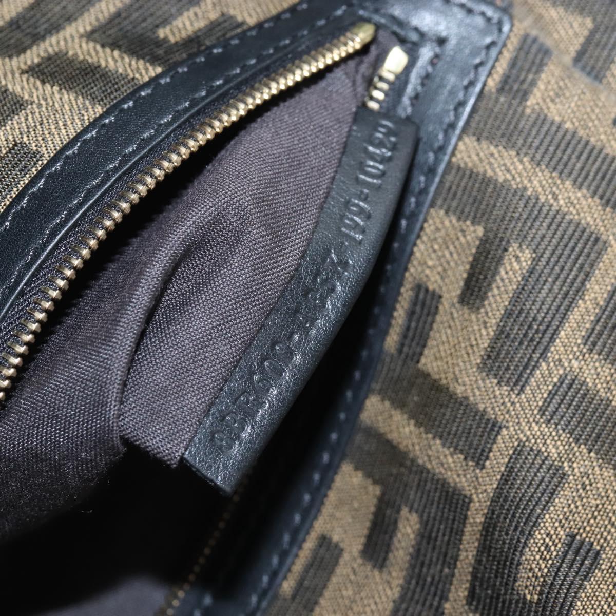 FENDI Zucca Canvas Mamma Baguette Shoulder Bag Brown Gold 8BR600 Auth BA16286SM