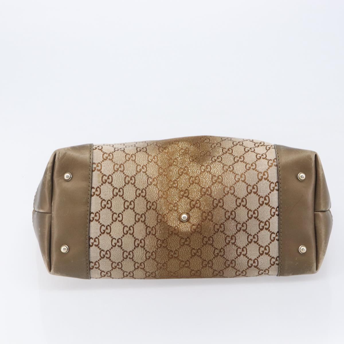 GUCCI GG Canvas Tote Bag Beige Gold 269956 Auth BA16448