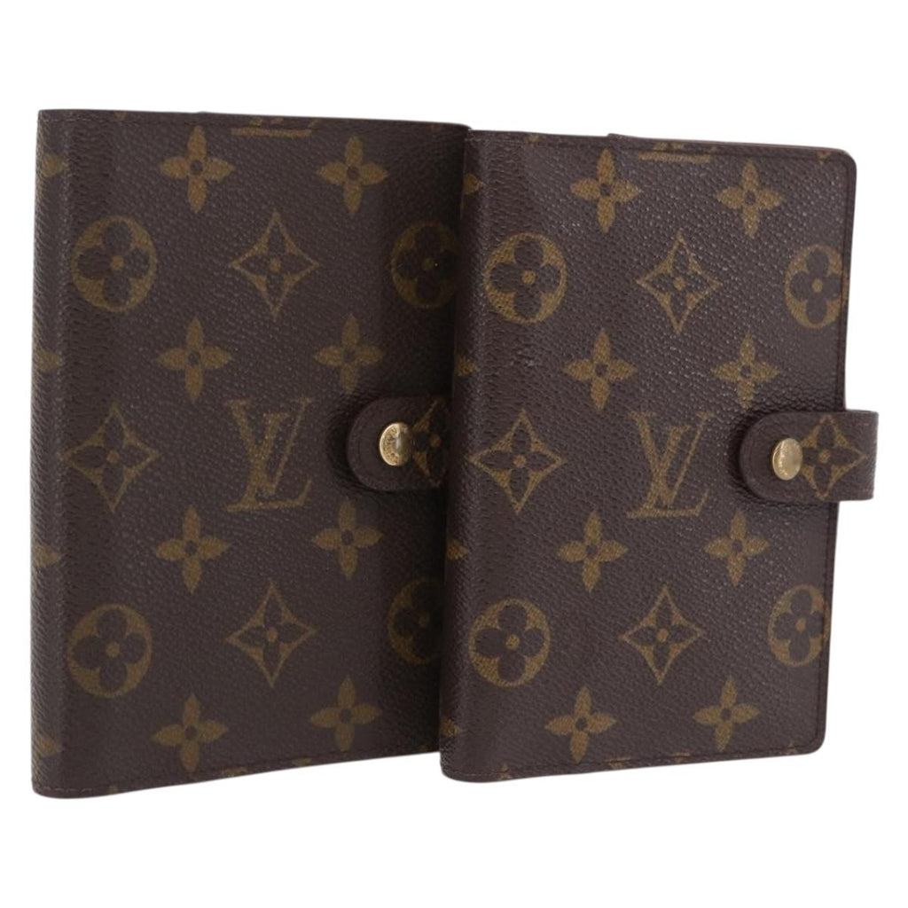 LOUIS VUITTON Monogram Agenda PM Day Planner Cover 2 Set LV Auth BA16515