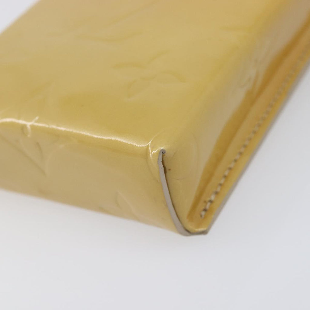 LOUIS VUITTON Monogram Vernis Green Cigarette Case Beige M91048 LV Auth BA16613