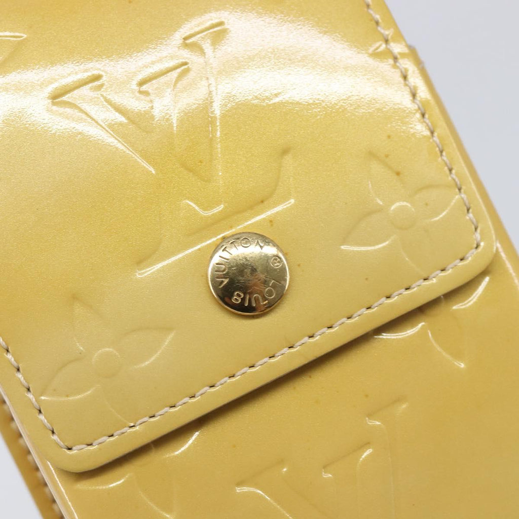 LOUIS VUITTON Monogram Vernis Green Cigarette Case Beige M91048 LV Auth BA16613
