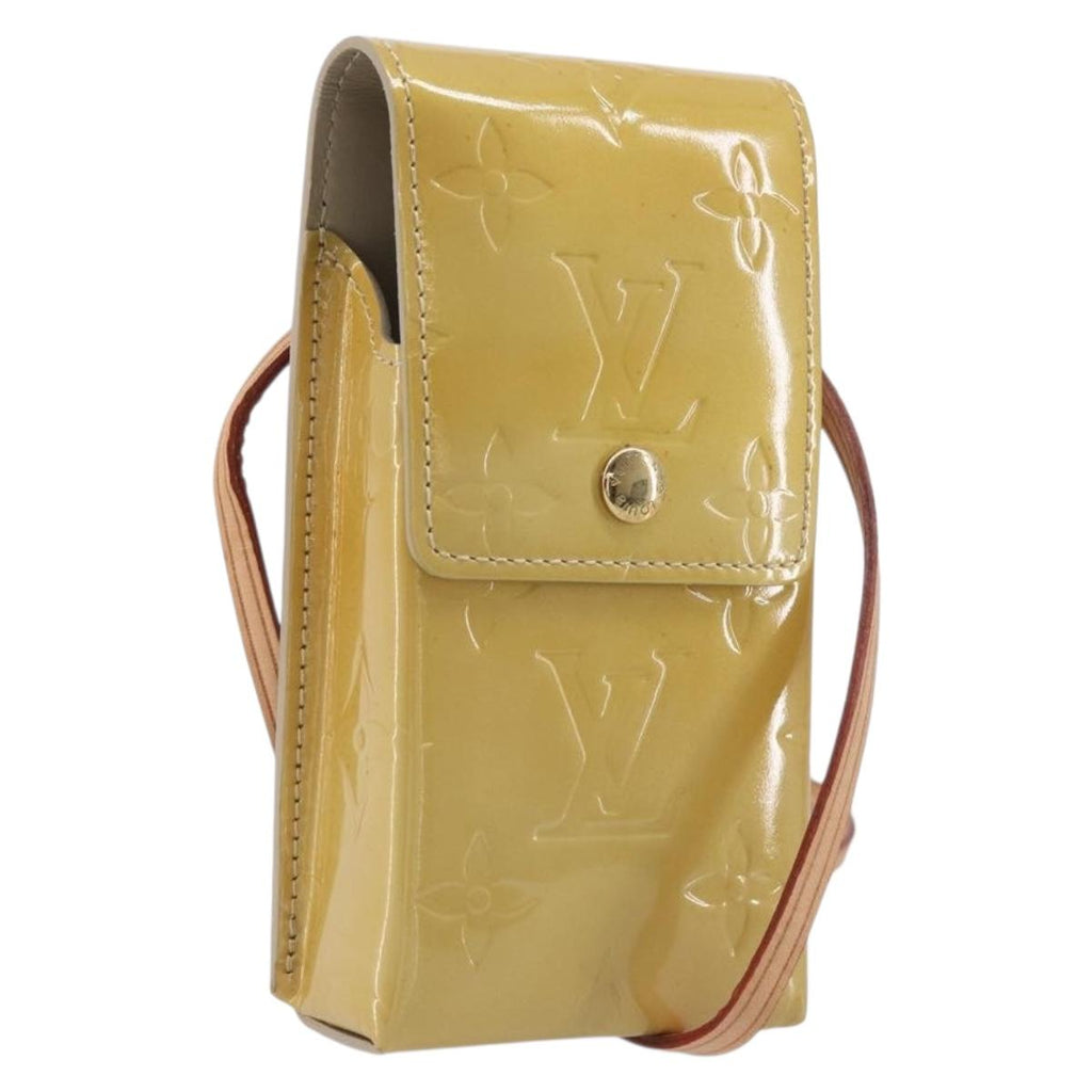 LOUIS VUITTON Monogram Vernis Green Cigarette Case Beige M91048 LV Auth BA16613