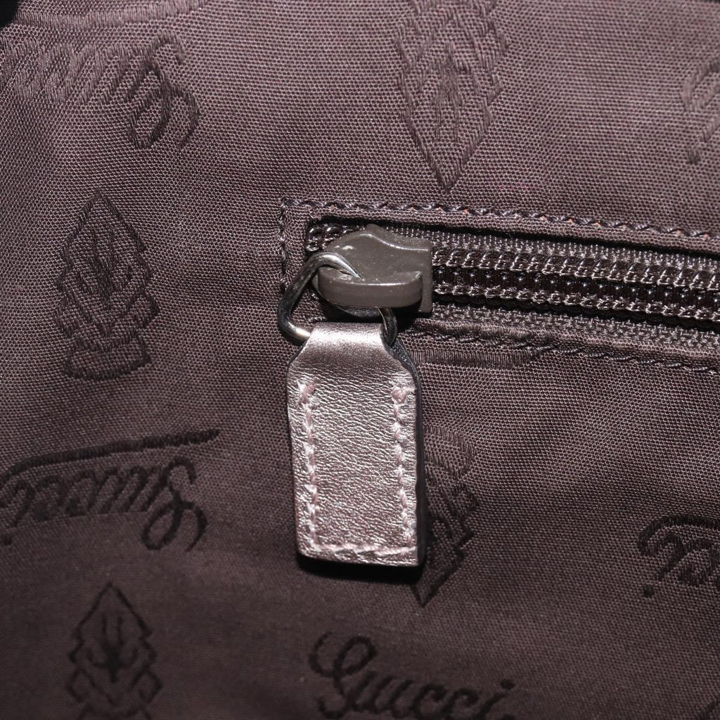 GUCCI GG Implementation Tote Bag PVC Leather Silver 211138 Auth BA16629A