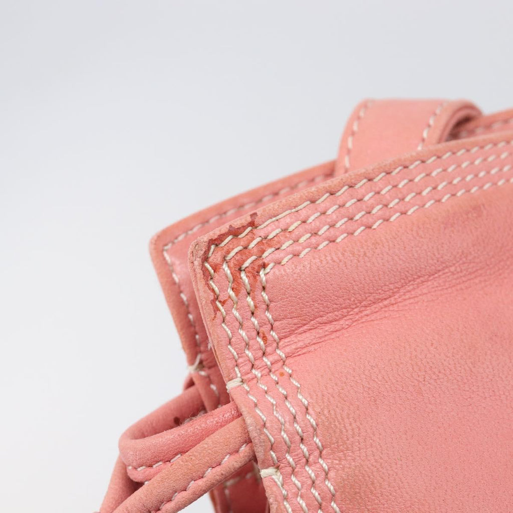 LOEWE Shoulder Bag Leather Pink Gold Auth BA16679