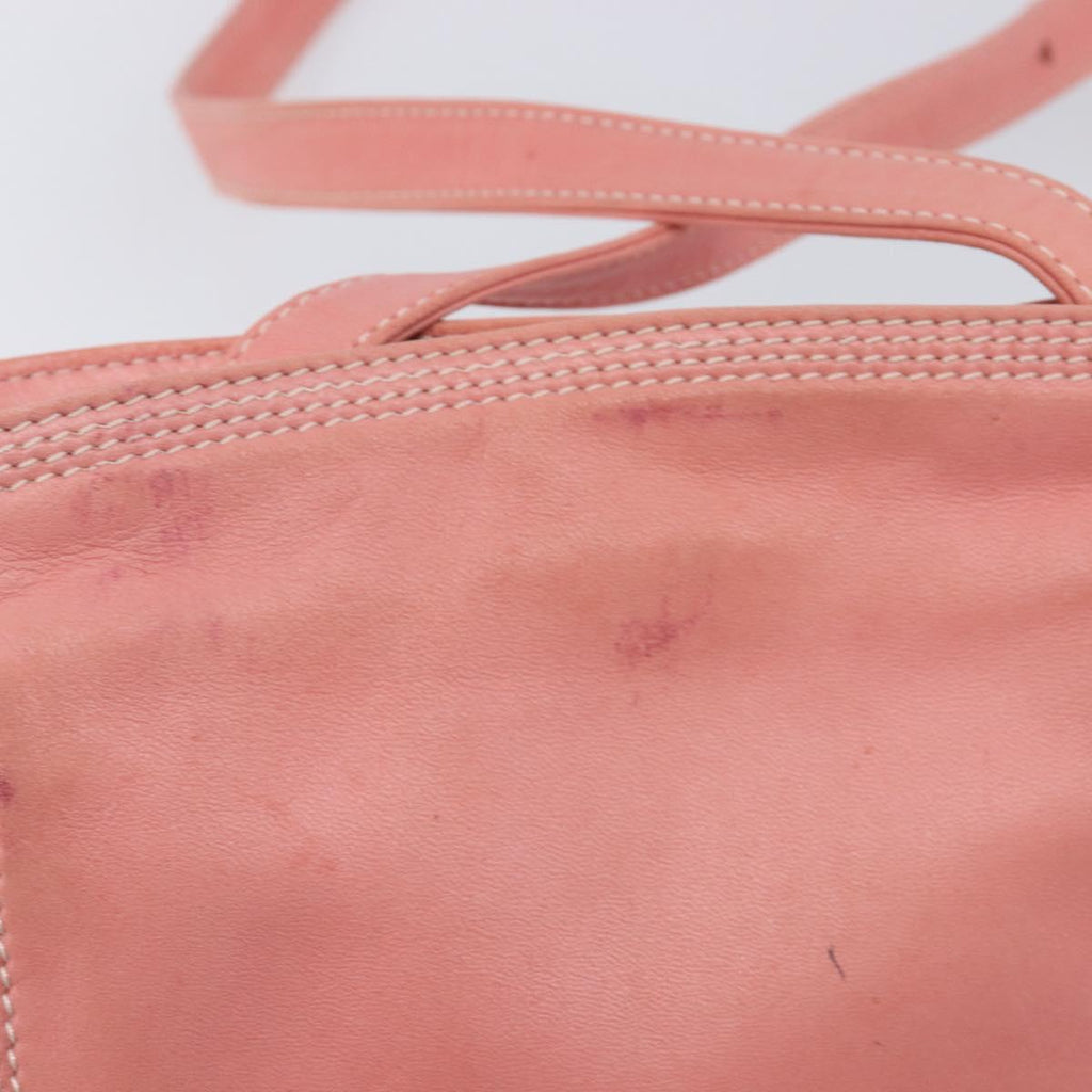 LOEWE Shoulder Bag Leather Pink Gold Auth BA16679