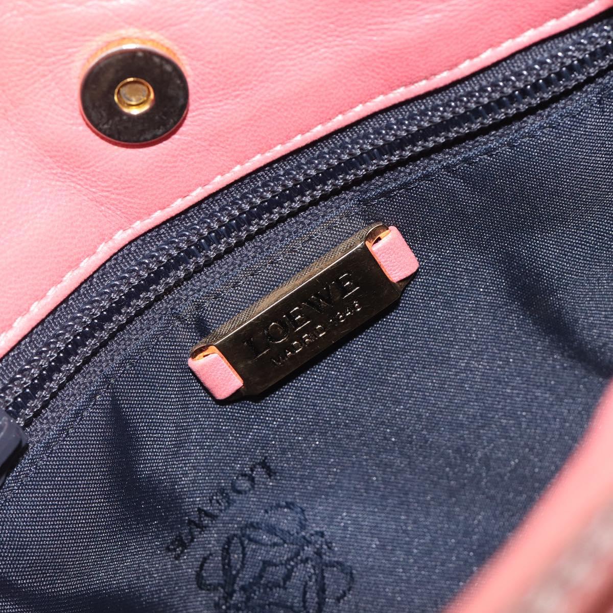 LOEWE Shoulder Bag Leather Pink Gold Auth BA16679