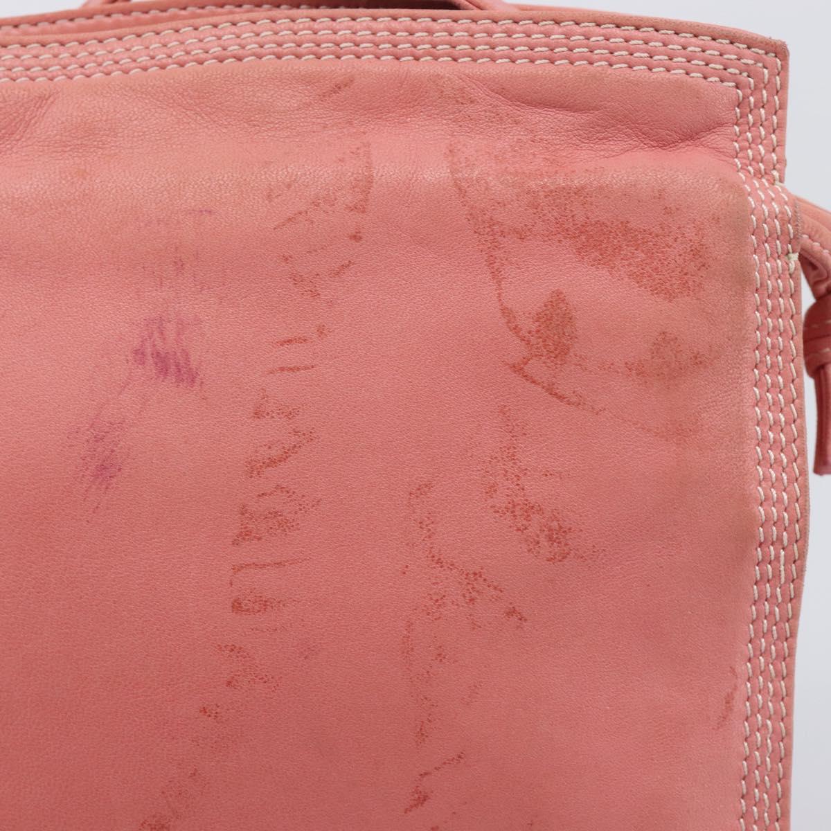 LOEWE Shoulder Bag Leather Pink Gold Auth BA16679