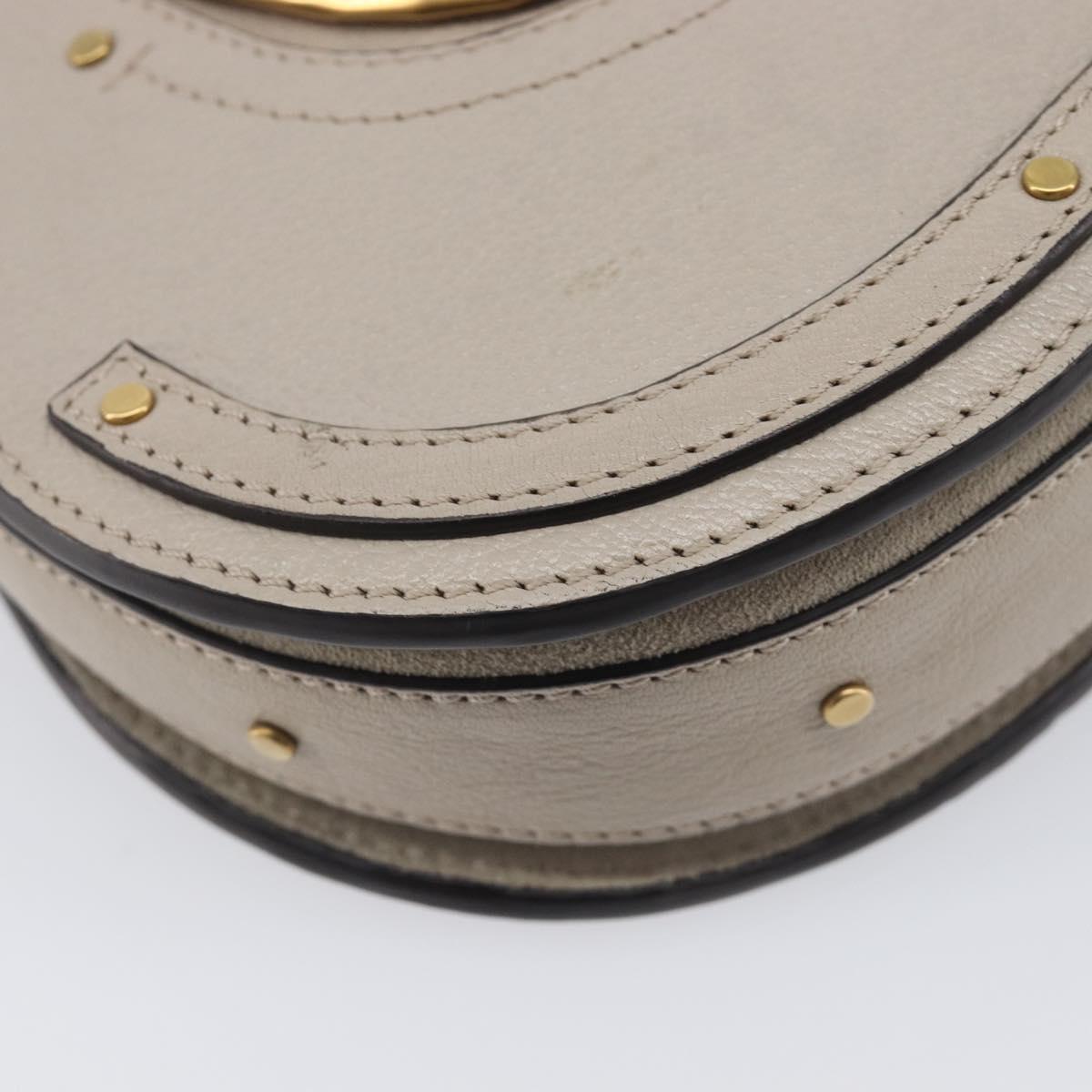 Chloe Pixy Hand Bag Leather 2way Beige Gold Auth BA16685A