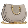 Chloe Pixy Hand Bag Leather 2way Beige Gold Auth BA16685A