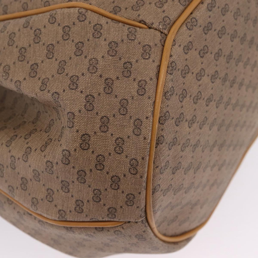 GUCCI Micro GG Supreme Shoulder Bag PVC Beige Gold Auth BA16707