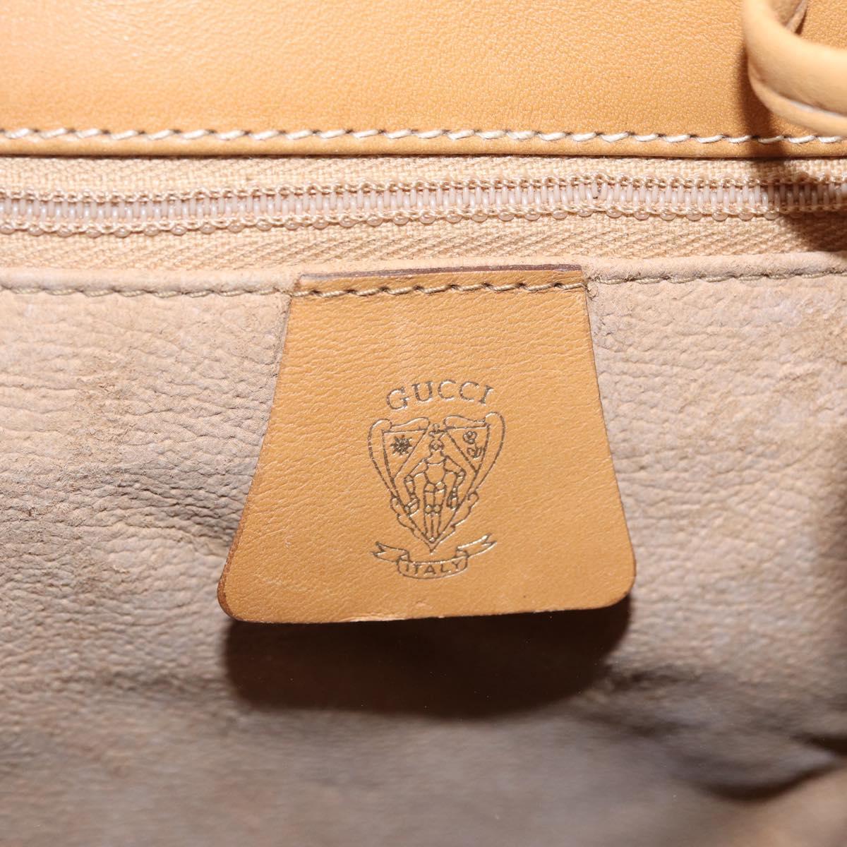 GUCCI Micro GG Supreme Shoulder Bag PVC Beige Gold Auth BA16707