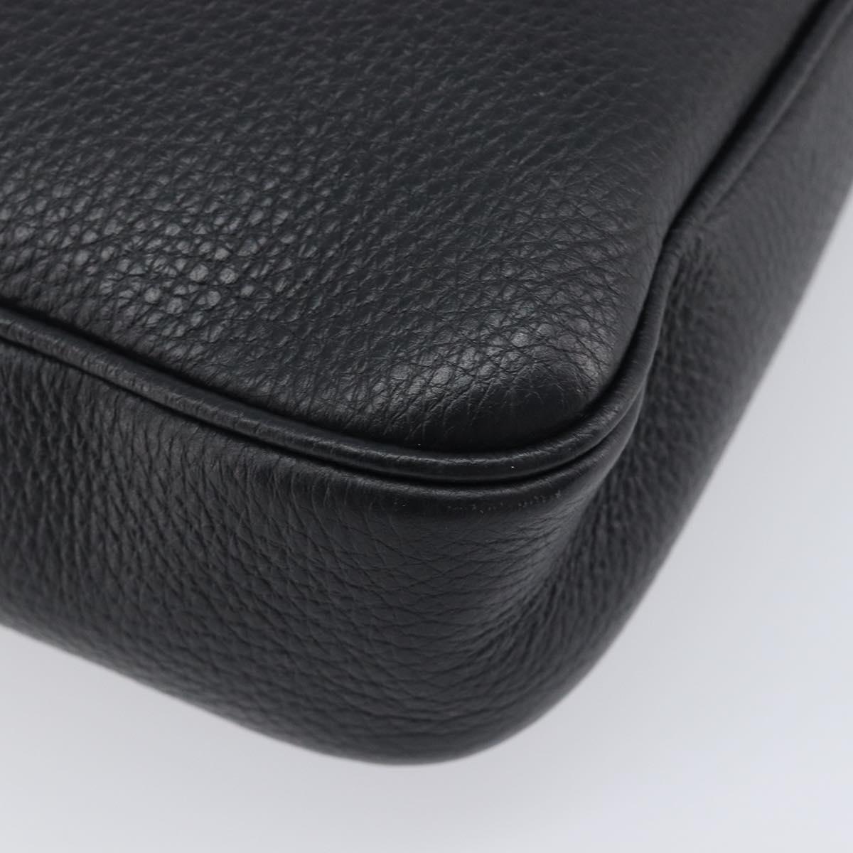 VERSACE Shoulder Bag Leather Black Gold Auth BA16708A