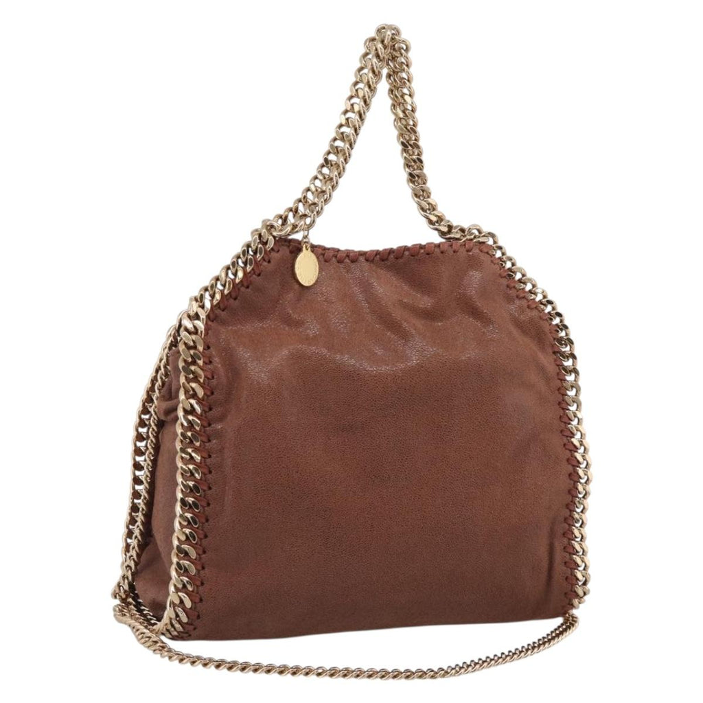 Stella McCartney Falabella Chain Bag Polyester Brown Gold 371223 Auth BA16710A