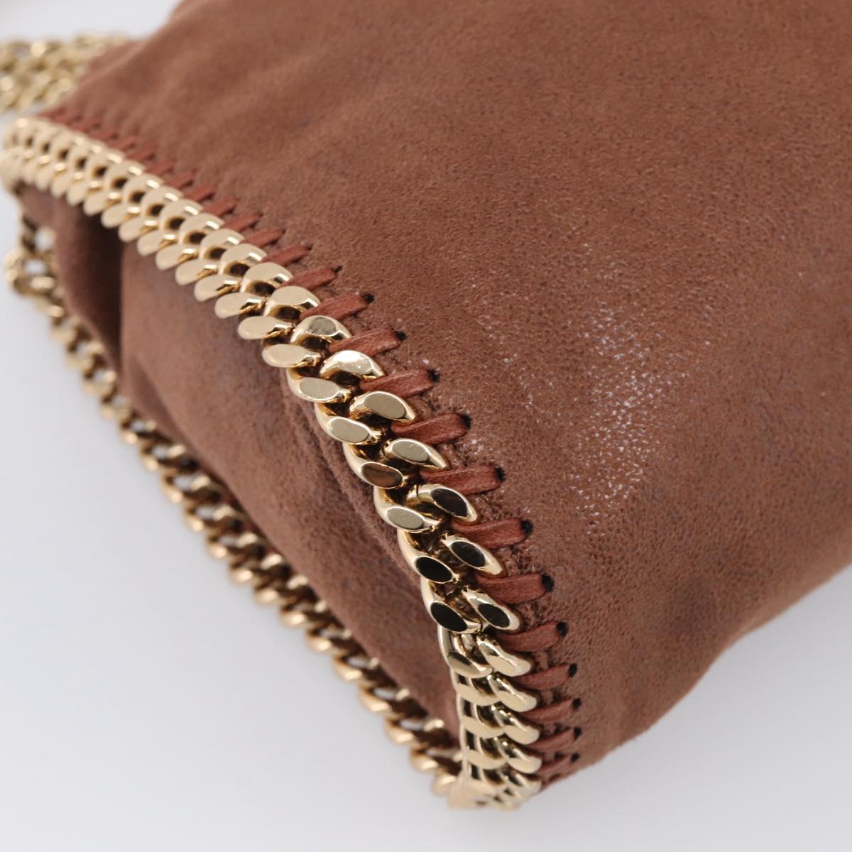 Stella McCartney Falabella Chain Bag Polyester Brown Gold 371223 Auth BA16710A