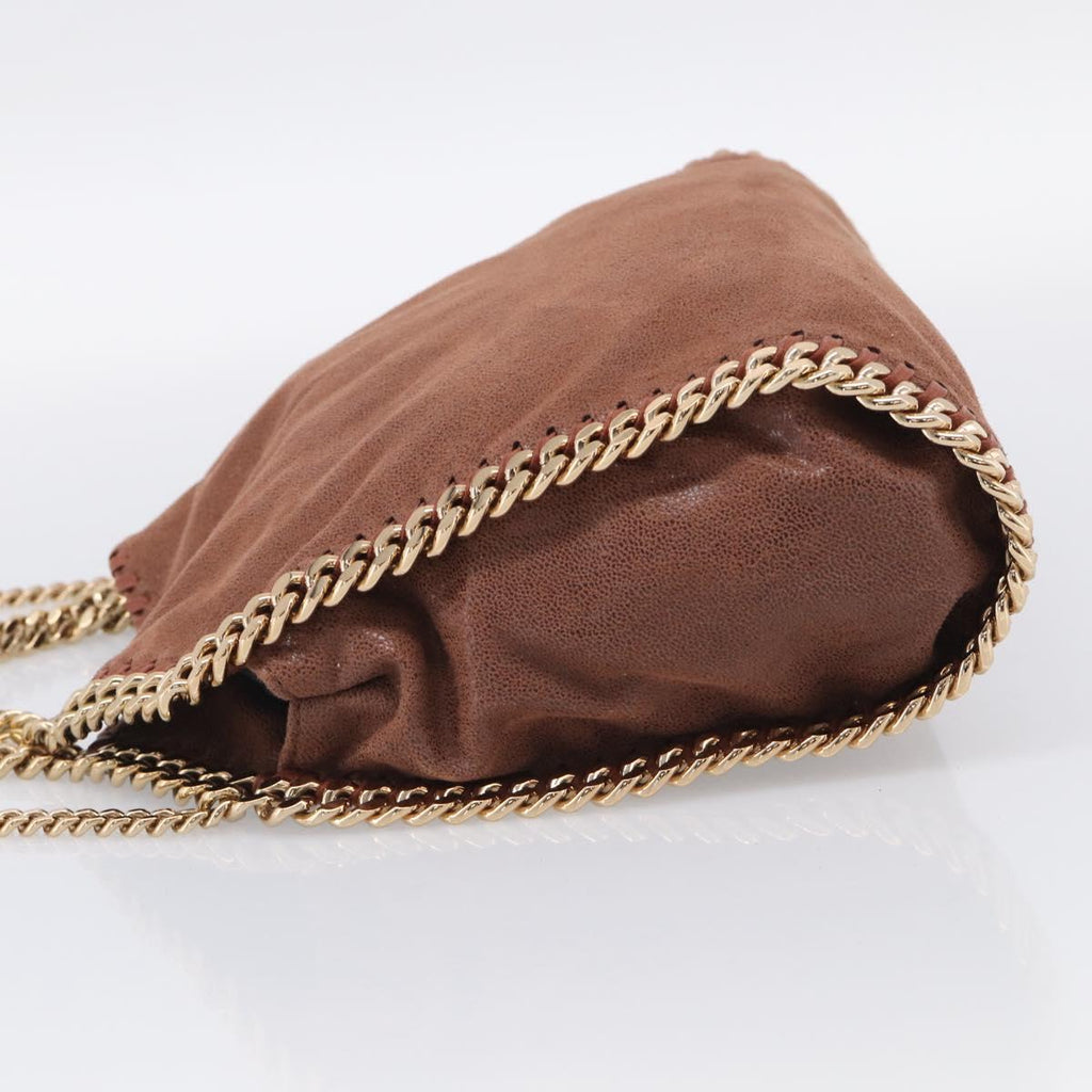 Stella McCartney Falabella Chain Bag Polyester Brown Gold 371223 Auth BA16710A