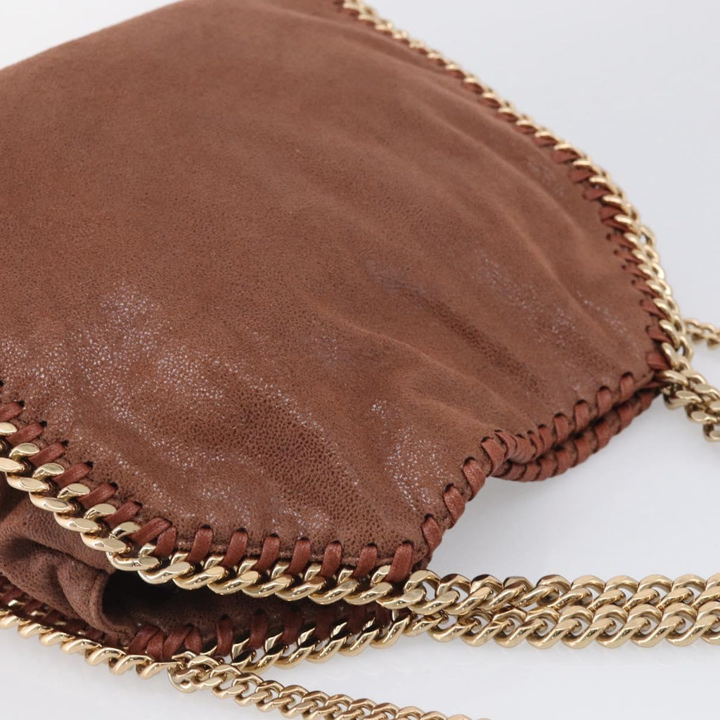 Stella McCartney Falabella Chain Bag Polyester Brown Gold 371223 Auth BA16710A
