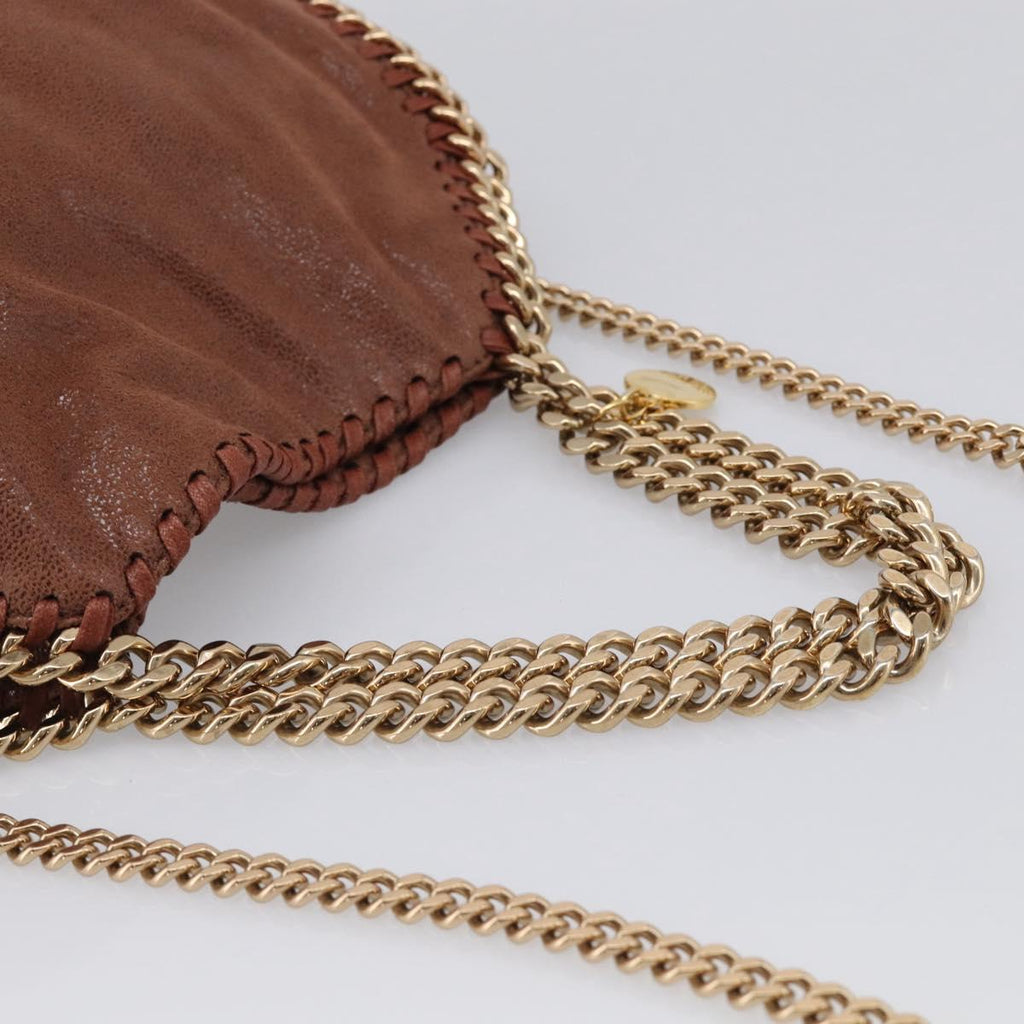 Stella McCartney Falabella Chain Bag Polyester Brown Gold 371223 Auth BA16710A