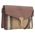 BURBERRY Nova Check Shoulder Bag Canvas Beige Gold Auth BA16725A