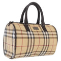 BURBERRY Nova Check Hand Bag PVC Beige Auth BA16734