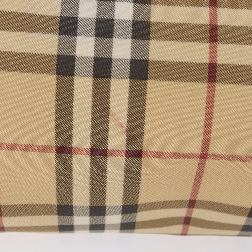BURBERRY Nova Check Hand Bag PVC Beige Auth BA16734