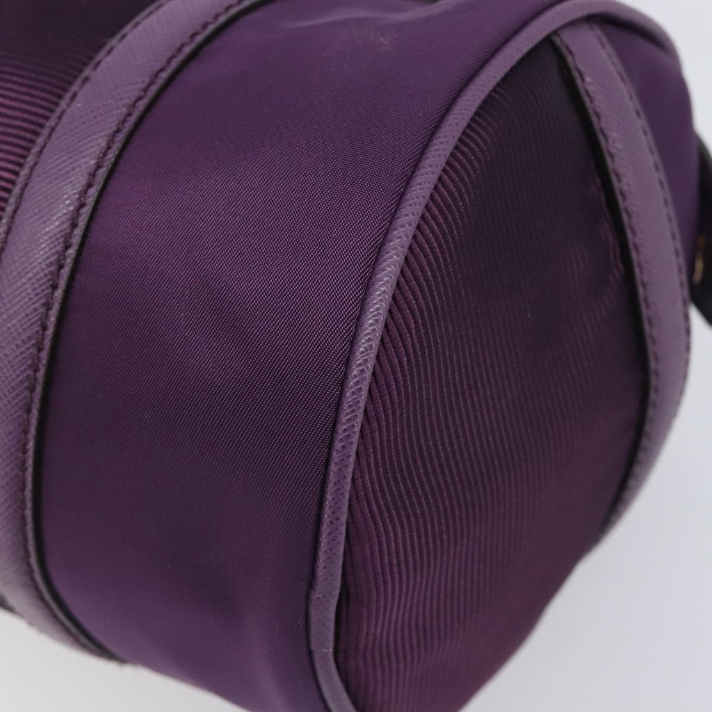 Salvatore Ferragamo Vala Hand Bag Nylon Purple Gold Auth BA16735A