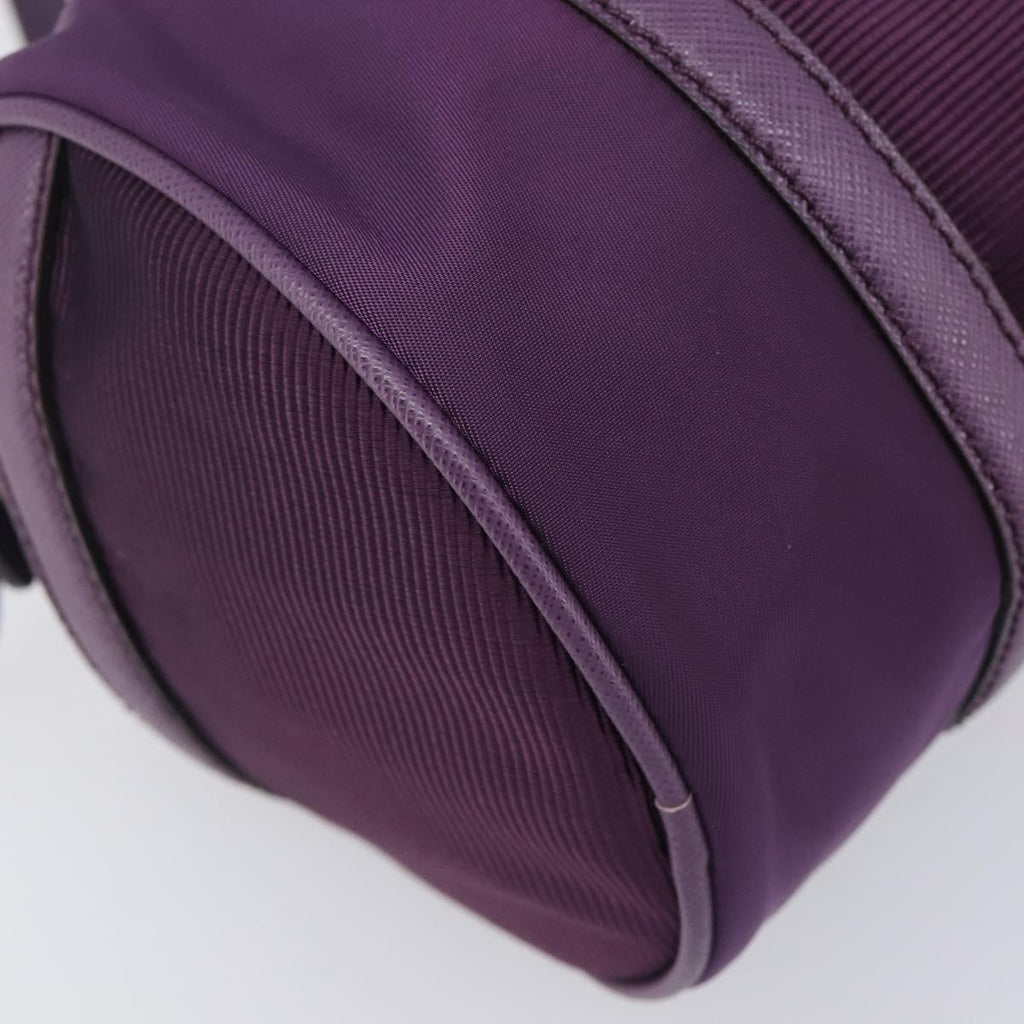 Salvatore Ferragamo Vala Hand Bag Nylon Purple Gold Auth BA16735A