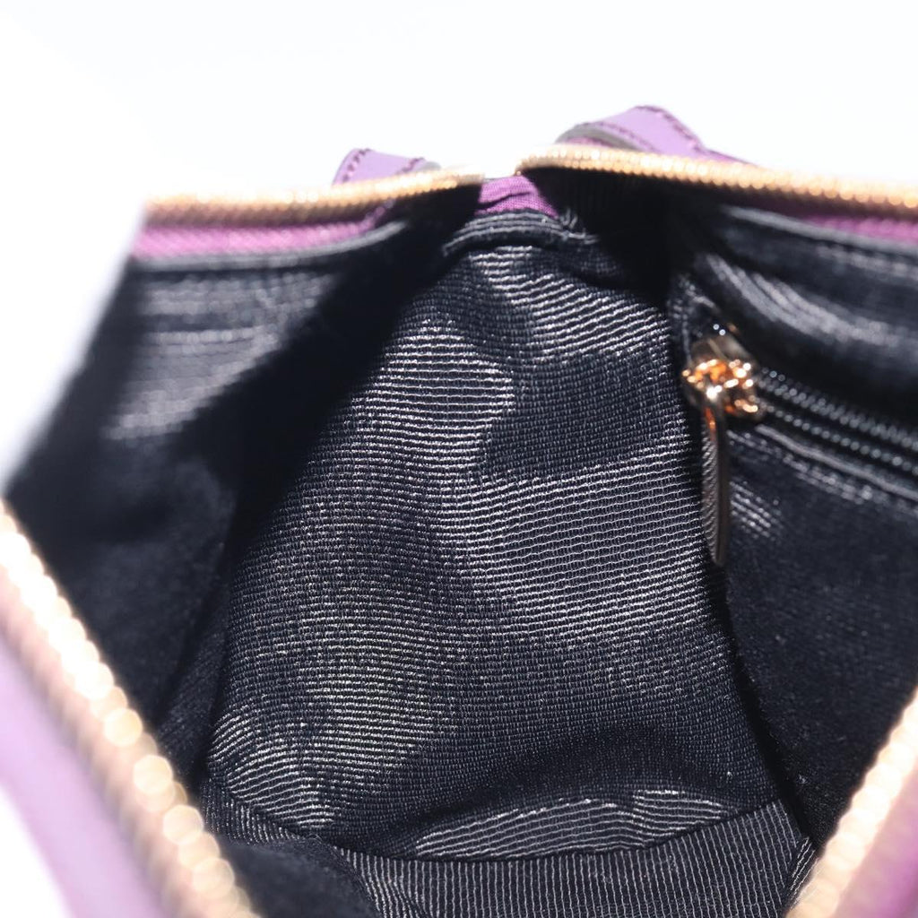 Salvatore Ferragamo Vala Hand Bag Nylon Purple Gold Auth BA16735A