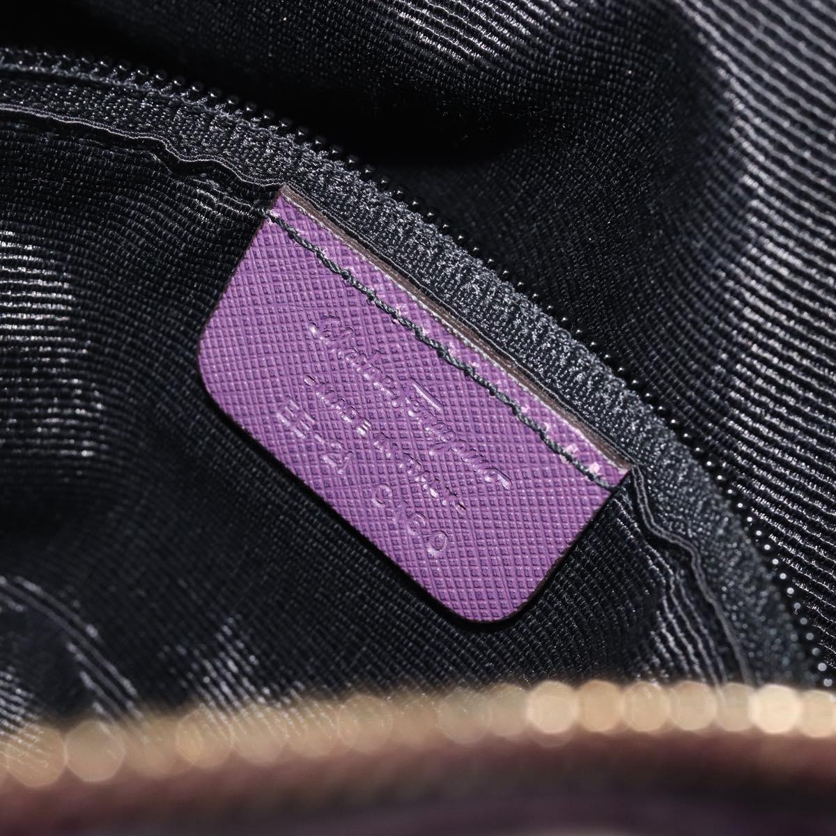 Salvatore Ferragamo Vala Hand Bag Nylon Purple Gold Auth BA16735A