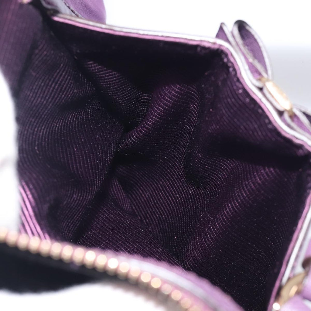 Salvatore Ferragamo Vala Hand Bag Nylon Purple Gold Auth BA16735A