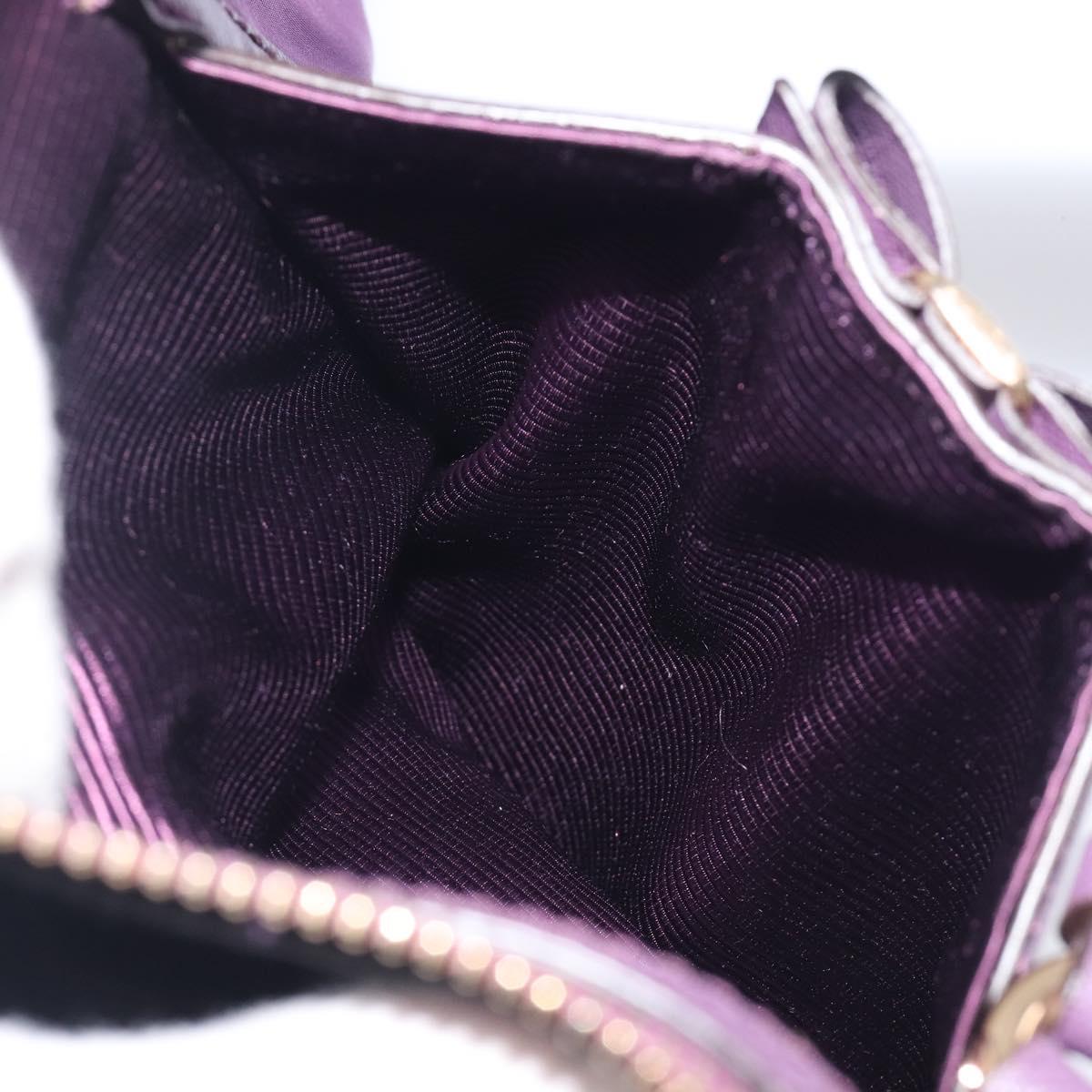 Salvatore Ferragamo Vala Hand Bag Nylon Purple Gold Auth BA16735A