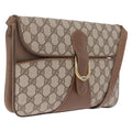 GUCCI GG Supreme Shoulder Bag PVC Beige Gold Auth BA16738