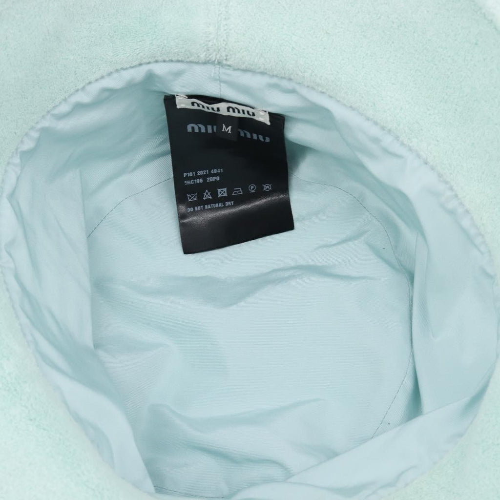 Miu Miu bucket Hat pile Light Blue White Auth BA16790A