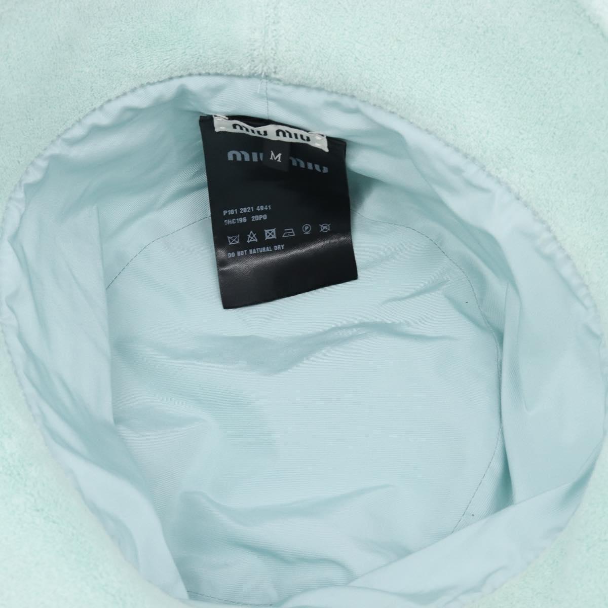 Miu Miu bucket Hat pile Light Blue White Auth BA16790A