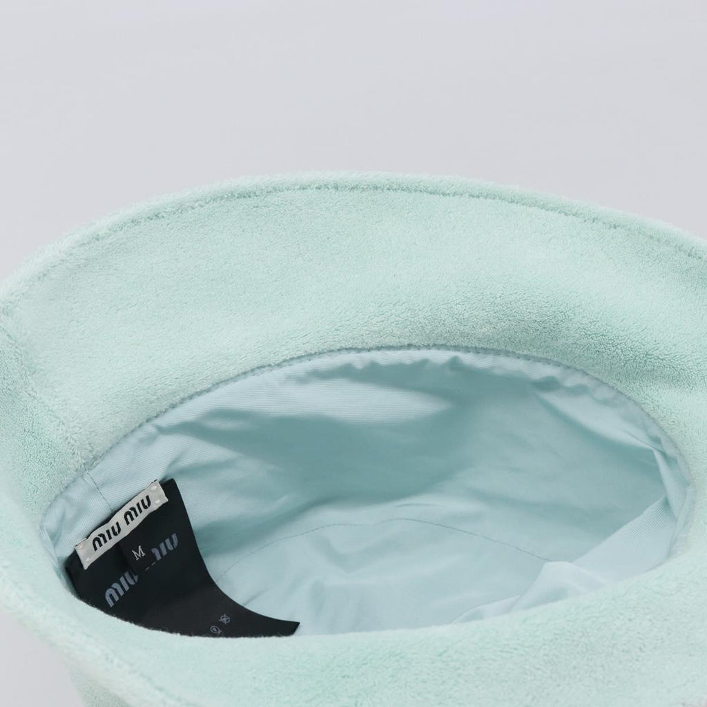 Miu Miu bucket Hat pile Light Blue White Auth BA16790A