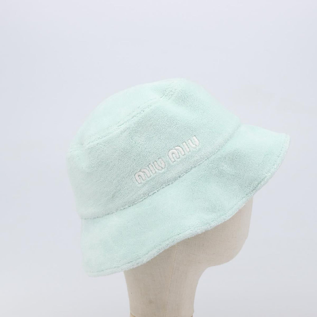 Miu Miu bucket Hat pile Light Blue White Auth BA16790A
